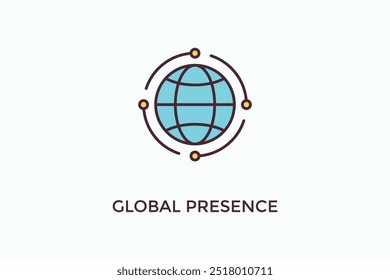 Ilustração De Logotipo Ou Ícone De Vetor De Presença Global