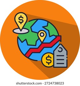 Global Prices Icon isometric Vector Illustration