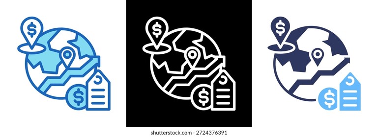 Global Prices Icon triplestyle Vector Illustration
