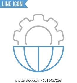 Global processing vector icon