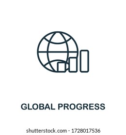 Das Symbol Global Progress aus der Business Training Collection. Einfache Zeile Global Progress Symbol für Vorlagen, Webdesign und Infografiken