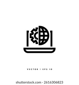 Global Progress Icon. Editable Stroke