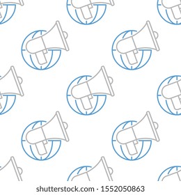 Global promotion seamless pattern design, Repeat textile design. Fabric print.