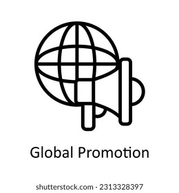 Global Promotion Vector    outline  Icon Design illustration. Digital Marketing  Symbol on White background EPS 10 File