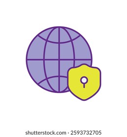 Global Protection Icon for Cybersecurity and Online Safety