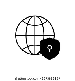 Global Protection Icon for Cybersecurity and Online Safety