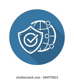 Global Protection Icon. Flat Design. Business Concept. Isolated Illustration.