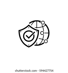 Global Protection Icon. Flat Design. Business Concept. Isolated Illustration.