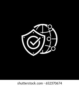 Global Protection Icon. Flat Design. Business Concept. Isolated Illustration.