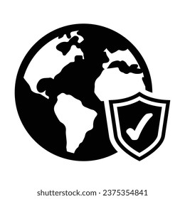 Global Protection Icon, Vector Graphics