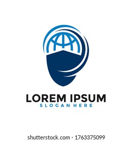 Global Protection Logo Template Design. Global security logo design concept. Vector illustration