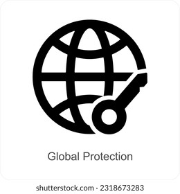 Global Protection and Safety icon concept