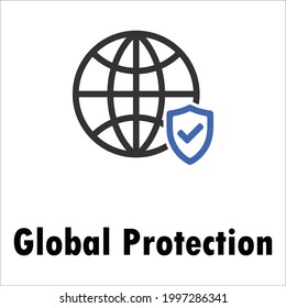 global protection, safety icon design vector