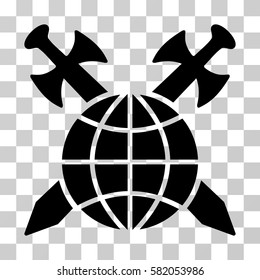 Global Protection vector icon. Illustration style is flat iconic black symbol on a transparent background.