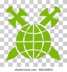 Global Protection vector pictograph. Illustration style is flat iconic eco green symbol on a transparent background.