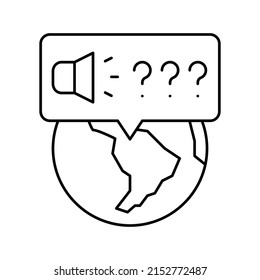 global question about goods line icon vector. global question about goods sign. isolated contour symbol black illustration