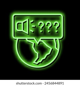 global question about goods neon light sign vector. global question about goods illustration