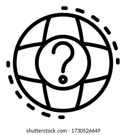 Global question headhunter icon. Outline global question headhunter vector icon for web design isolated on white background