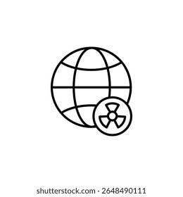 Ícone De Aviso De Radiação Global Representando O Risco Nuclear Mundial