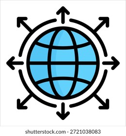 Elemento De Ícone De Alcance Global Para Design