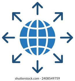 Global Reach icon line vector illustration