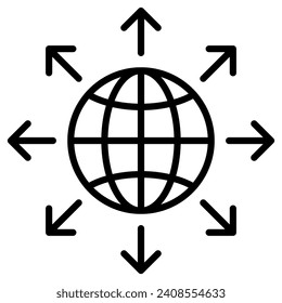 Global Reach icon line vector illustration