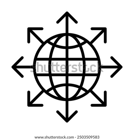 Global Reach icon line vector illustration