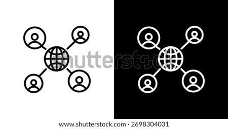 Global Reach White Icon Set Design
