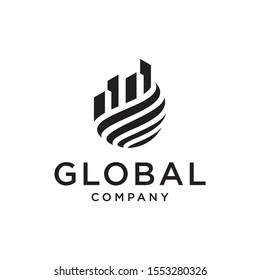 global real estate logo design vector with a silhouette and simple style
