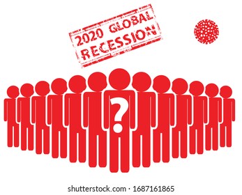 Global Recession 2020 .  Vector illustration