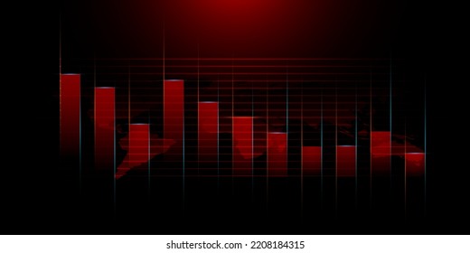 Global recession vector illustration, banner design of financial crisis and economic downfall. Background that describes the state of emergency of a country