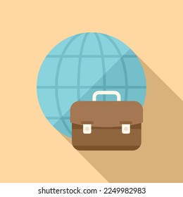 Global recruit icon flat vector. Online job search. Hr agency