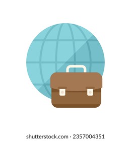 Global recruit icon flat vector. Online job search. Hr agency isolated