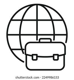 Global recruit icon outline vector. Online job search. Hr agency