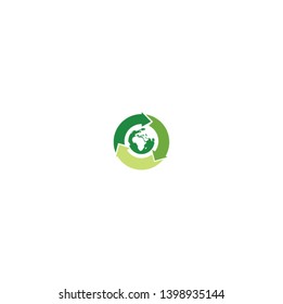 global of recycle logo design vector