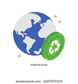 Global Recycling Concept isometric Style Illustrations. Eps 10 File