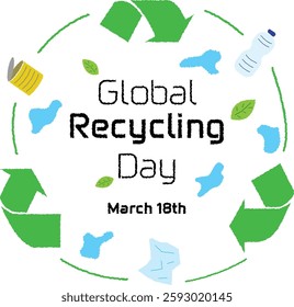 Global Recycling day Commemoration graphic Observance Media Post celebrate image