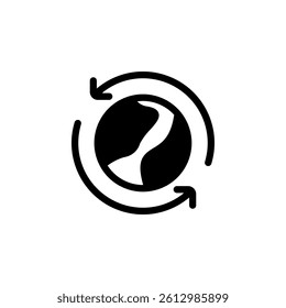 Global recycling icon. Symbol for environmental protection, sustainable development, and eco-friendly practices. vector illustration
