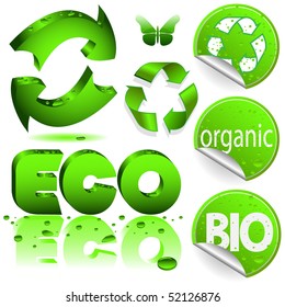 Global recycling icons.