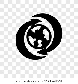 Global recycling vector icon isolated on transparent background, Global recycling transparency logo concept