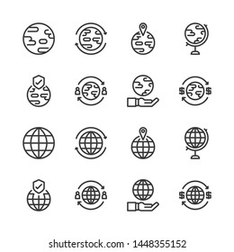 Global related icon set.Vector illustration
