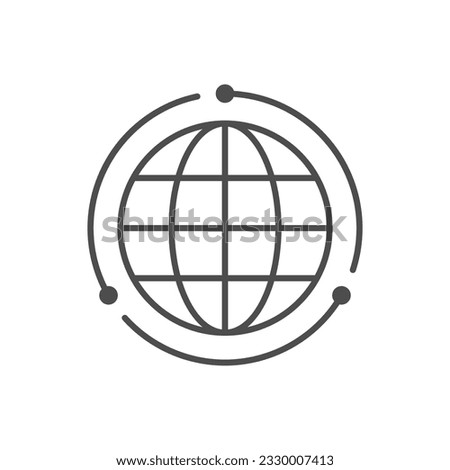 Global relocation line outline icon