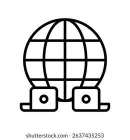 Global Remote Work Vector for Worldwide Collaboration. Online team network illustration, digital nomad lifestyle, connected office.