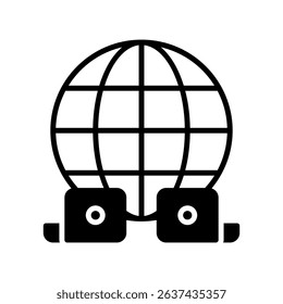 Global Remote Work Vector for Worldwide Collaboration. Online team network illustration, digital nomad lifestyle, connected office.