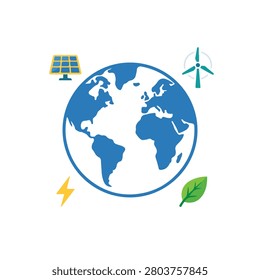 Global renewable energy sources concept