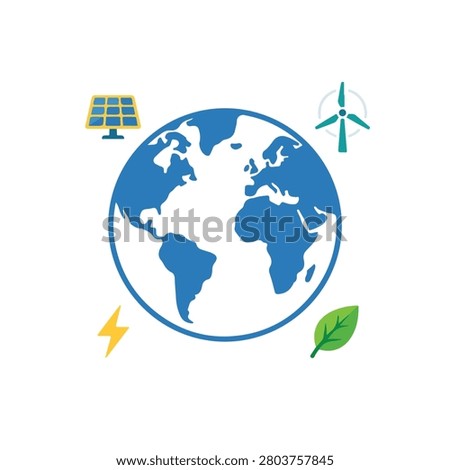 Global renewable energy sources concept