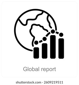 Global Report and analysis icon concept
