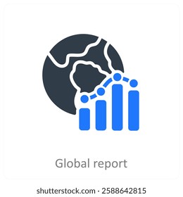Global Report and report icon concept