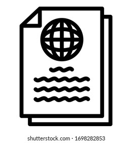 Global report icon. Outline global report vector icon for web design isolated on white background
