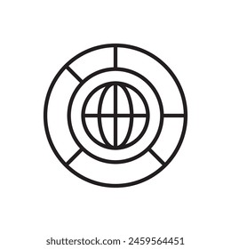 Icono de informe global - Icono de gráfico circular